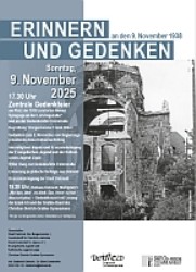 Plakat: Erinnern und Gedenken 9. November 2025